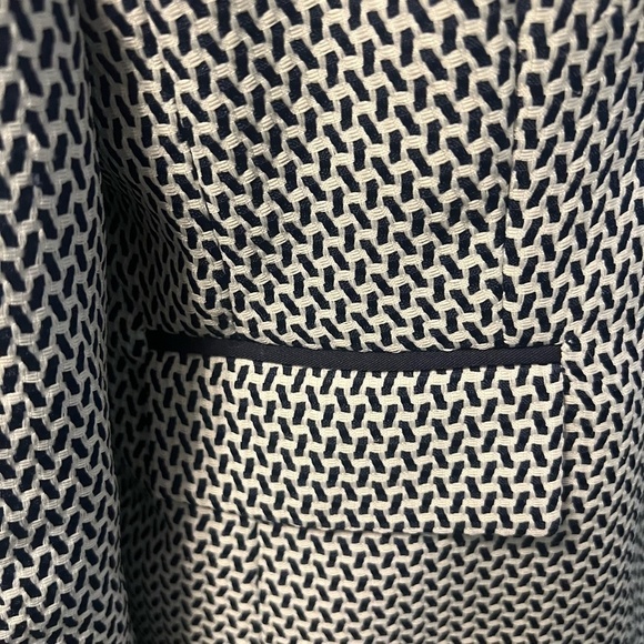 Danillo houndstooth print lined three button blazer size12, Navy Blue and white - Picture 4 of 11